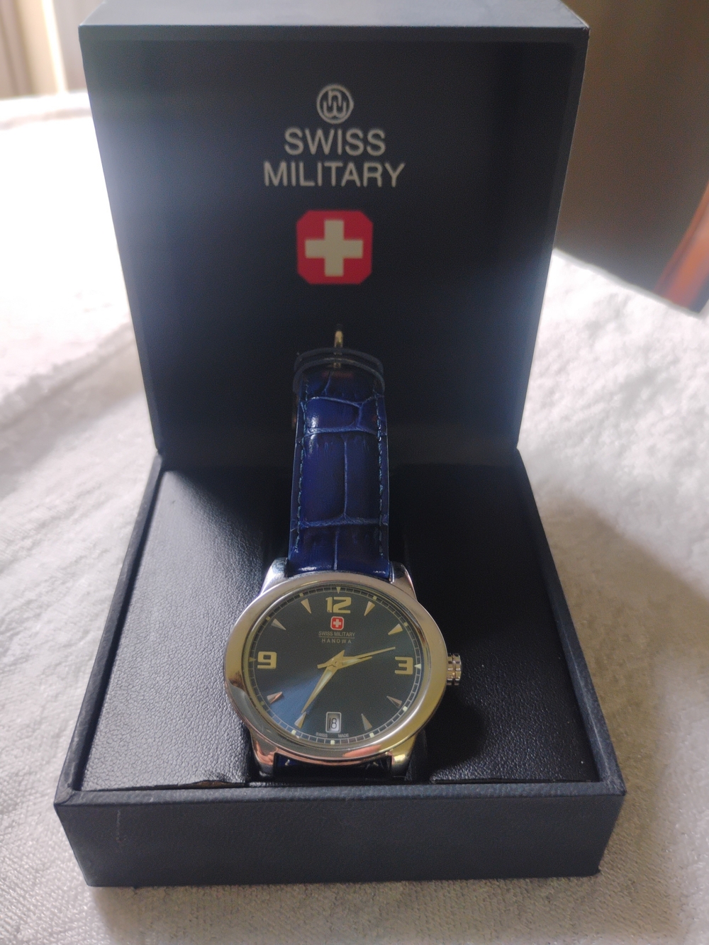 Swiss Military Unisex Watch with Blue Leather Strap